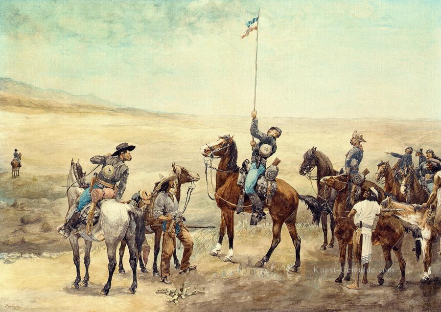 Signalisieren des Hauptkommando Old American West Frederic Remington Ölgemälde